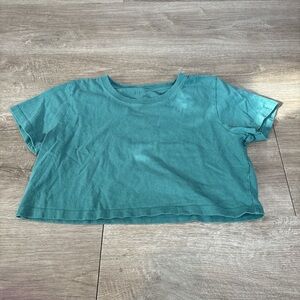 Urban Outfitters Teal Short Sleeve Crop Top